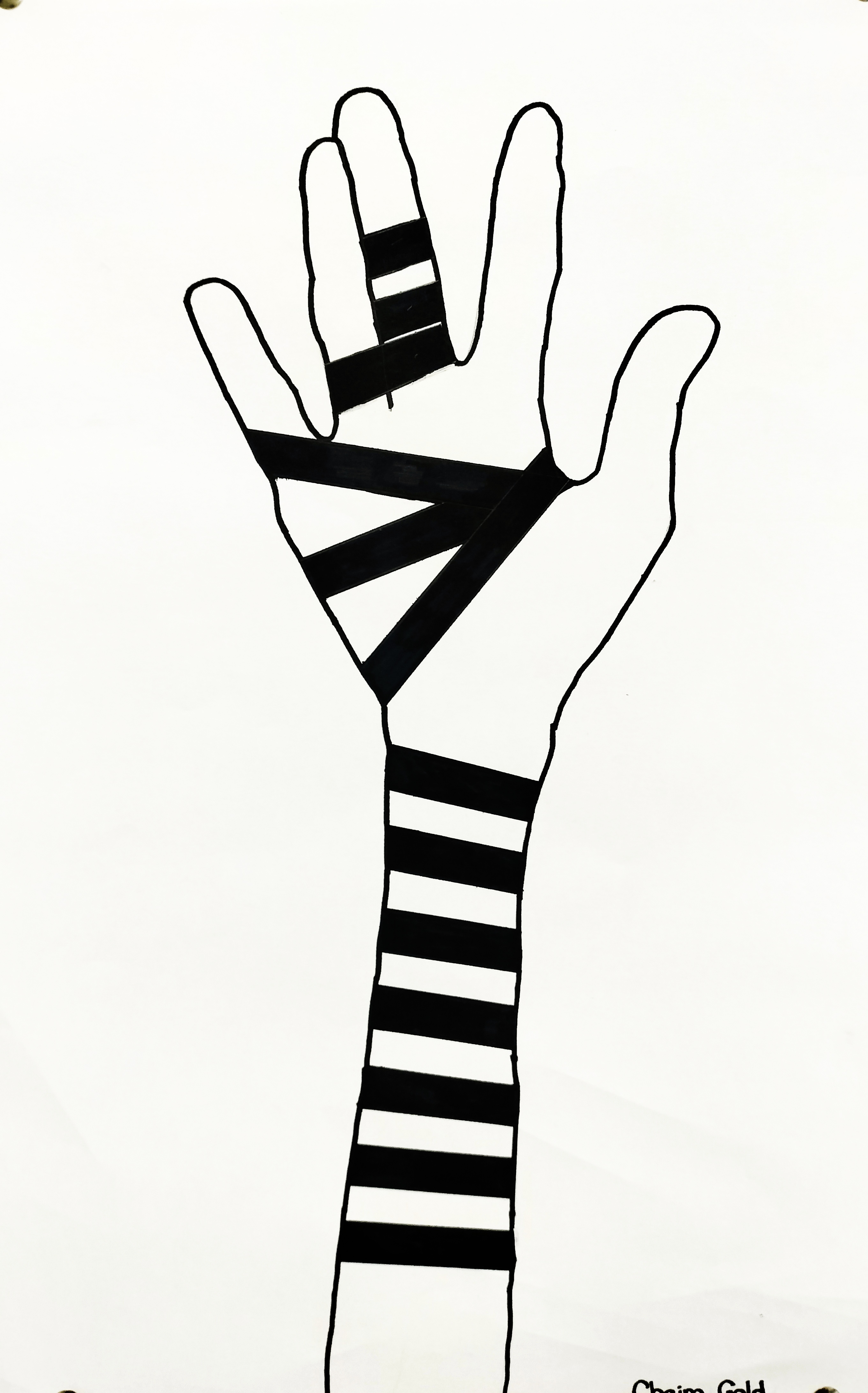Tefillin Shel Yad drawn by the students of Mr. Lev Avraham Rosenstock.
