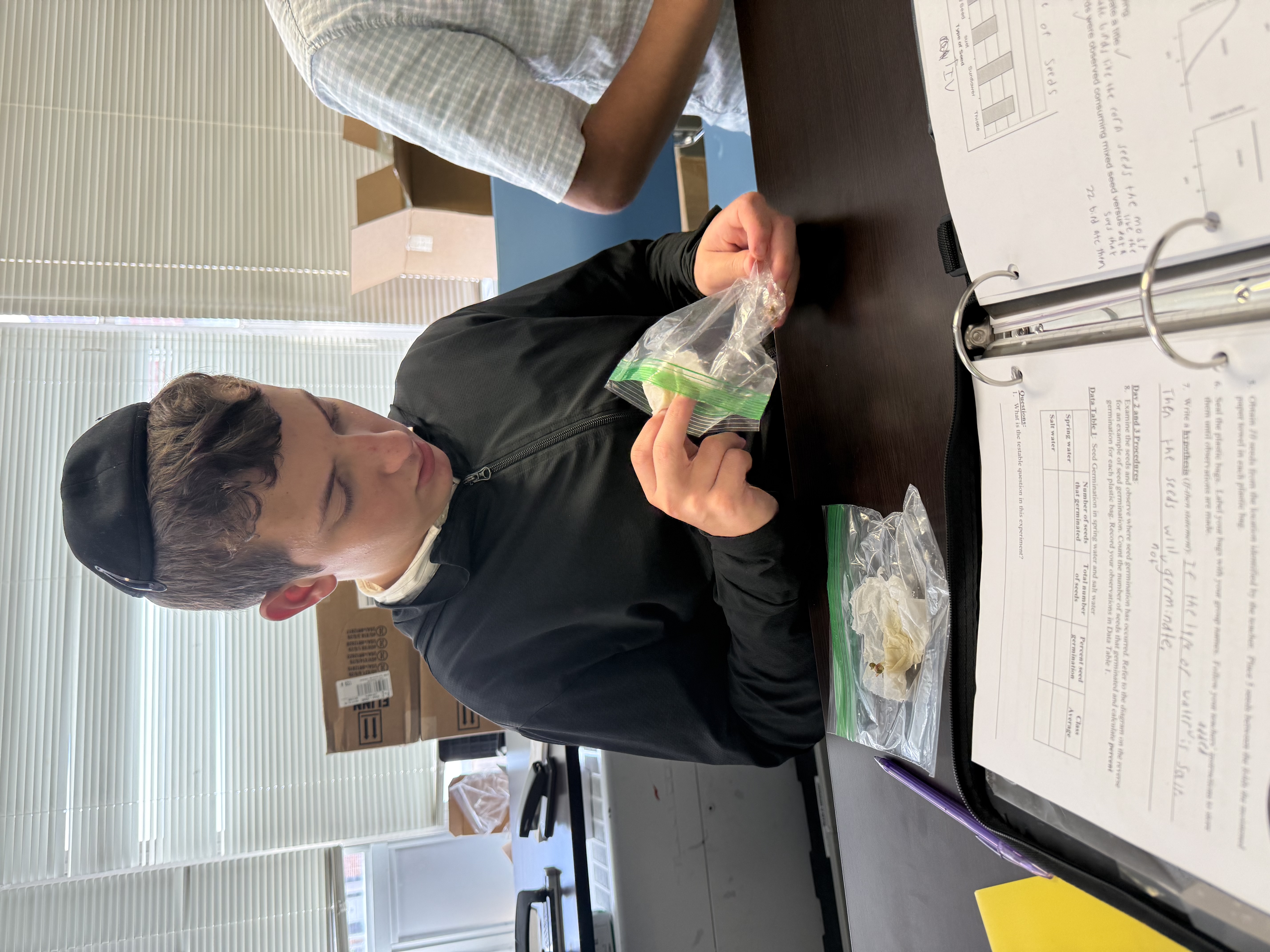 Biology students studied the effect of salt water on seed germination as a way to learn about the characteristics of the scientific method.